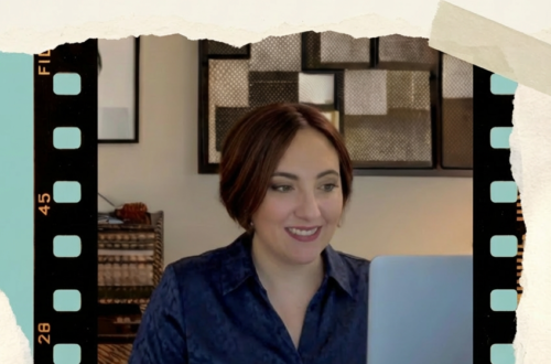 Military wife organizing her information on a laptop.